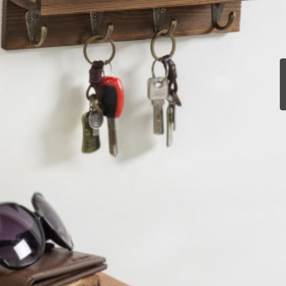 Floating wall shelf with hooks. - Picture 8 of 8